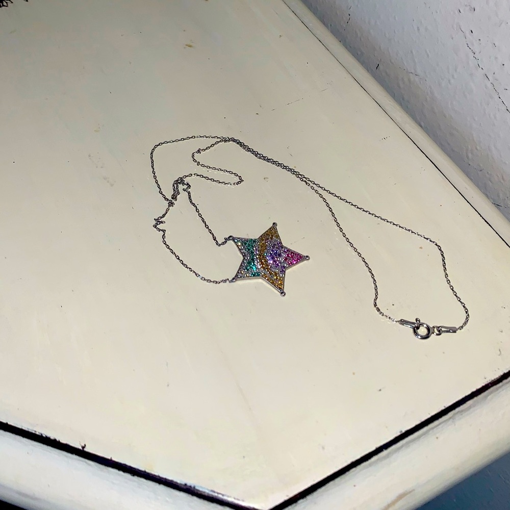 Rainbow Dimond star necklace - Picture 11 of 16